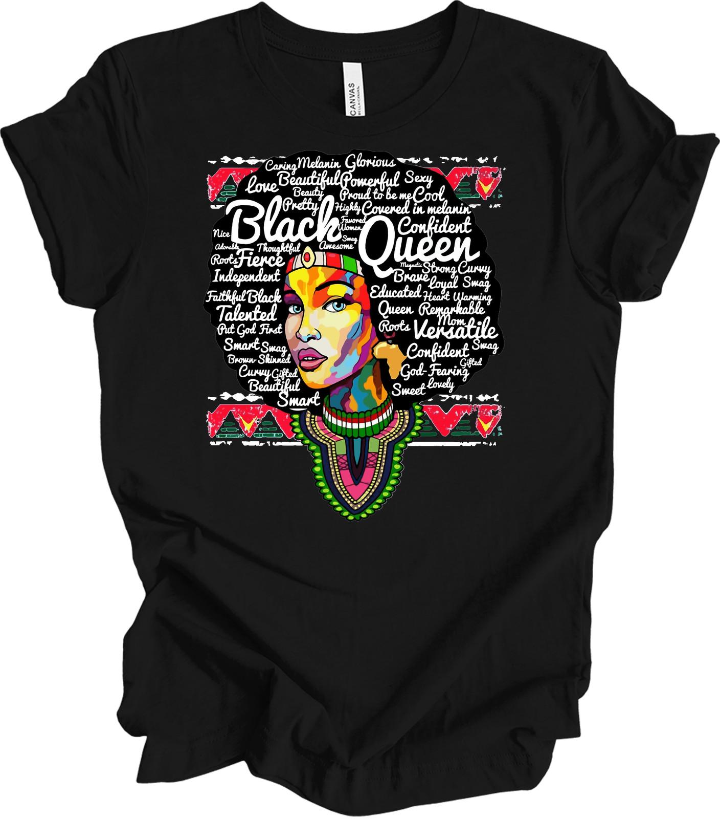 Black Queen Afro Natural Hair Melanin Queen Black History Month Gift T-Shirt XXXXL