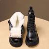 British style platform Martin boots, new velvet thickened snow boots in winter, cold-resistant and warm large cotton shoes