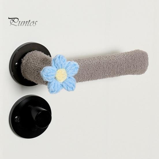 Door Lever Sleeve Set 2/4Pcs Flower Handle Cover, Anti-collision Knob Protector, Anti-Static Anti Static Cover Anti-Freeze for Home Office Bedroom