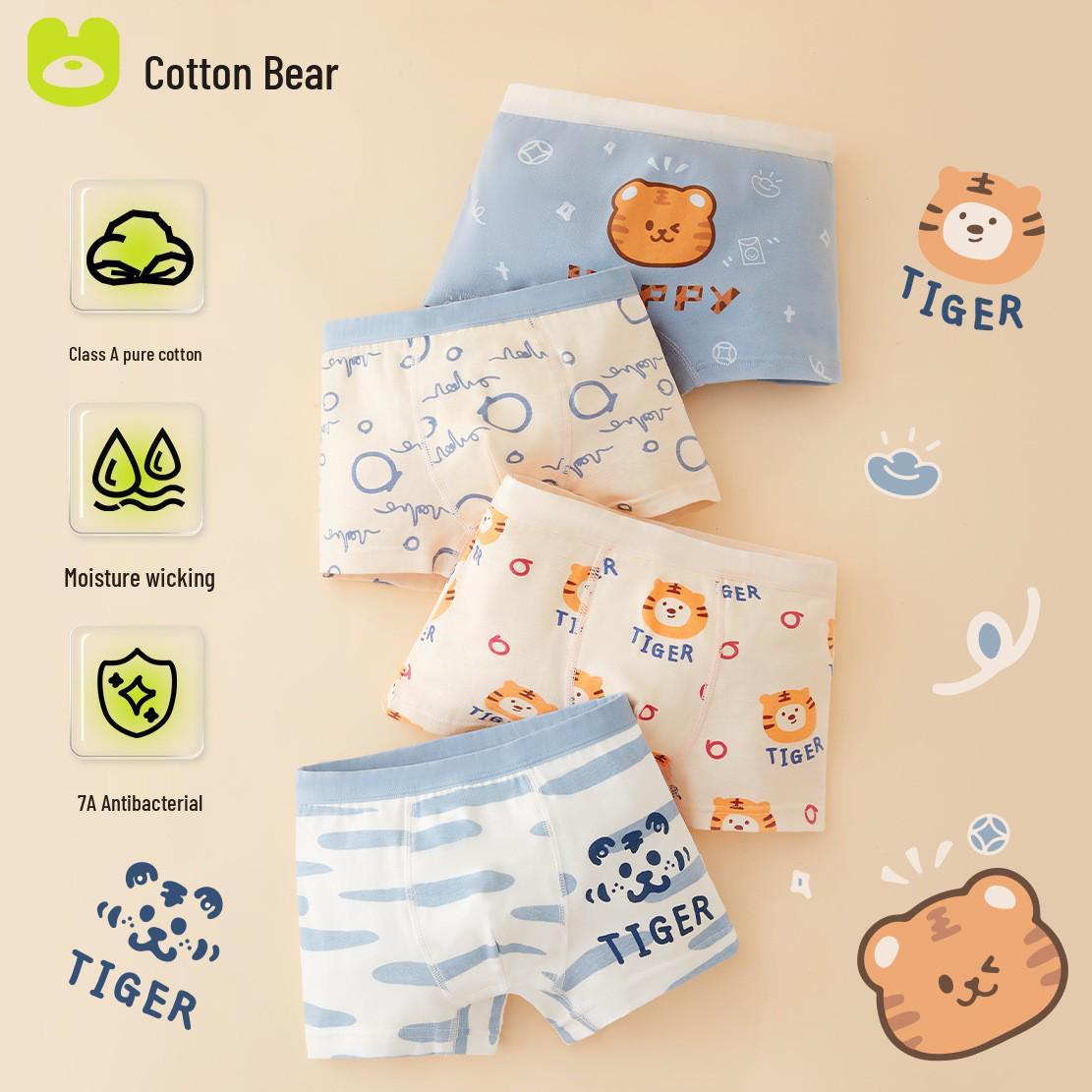 

Бавовняні боксери для хлопчиків - від малюків до старших дітей, антибактеріальні шорти, що не задираються M (Height 95-110cm, Weight 25-35kg)