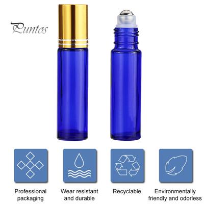 3/12Pcs Essential Oil Roller Bead Bottles Refillable Clear Glass Empty Bottle with Stainless Steel Roller Balls for Perfume Cosmetic Lotion Essential