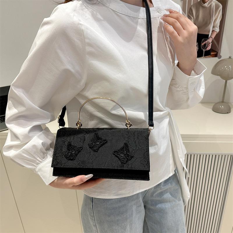 Lace Handbag 2025 New Butterfly Embroidered Small Square Bag European and American Fashion Shoulder Messenger Bag Bags