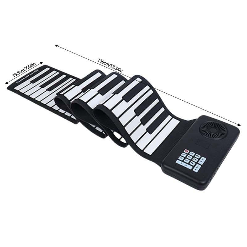 Foldable Electronic Piano 88 Keys Rolls Up Piano Keyboard Portable Soft Silicone Electronic Piano for Kids Beginner