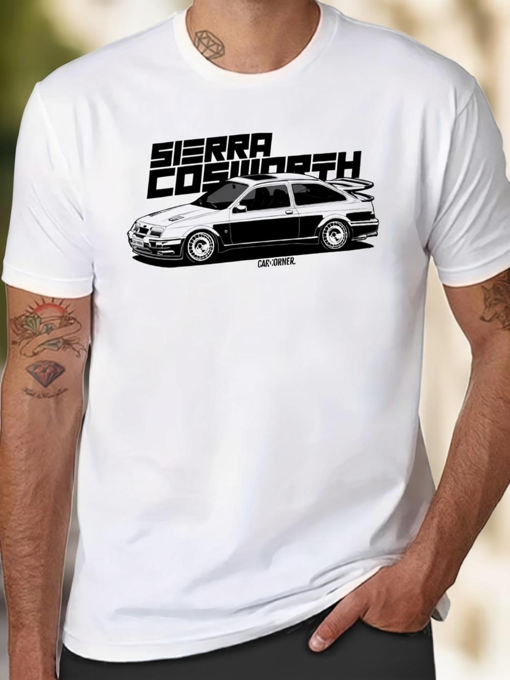 

Sierra Cosworth Racing T-Shirt Retro Rally Racing Style Short-sleeved Casual Top Adorned with The Famous Sierra Cosworth Logo 5XL різнокольоровий