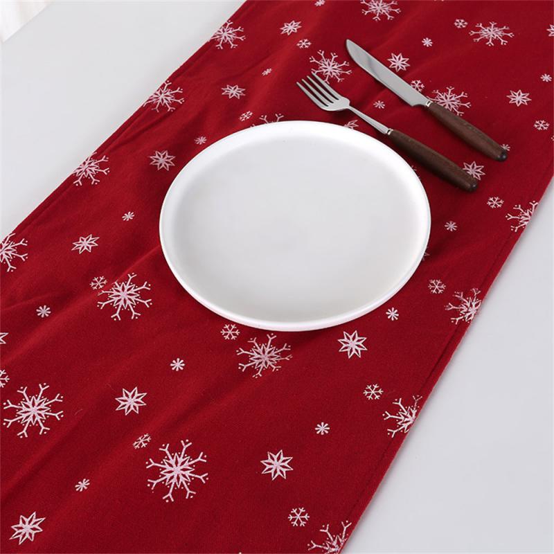 Linen Christmas Table Runner Snowman Xmas Tree Home Dining Table Cover Tablecloth 2024 Navidad Noel Christmas Decorations 2025