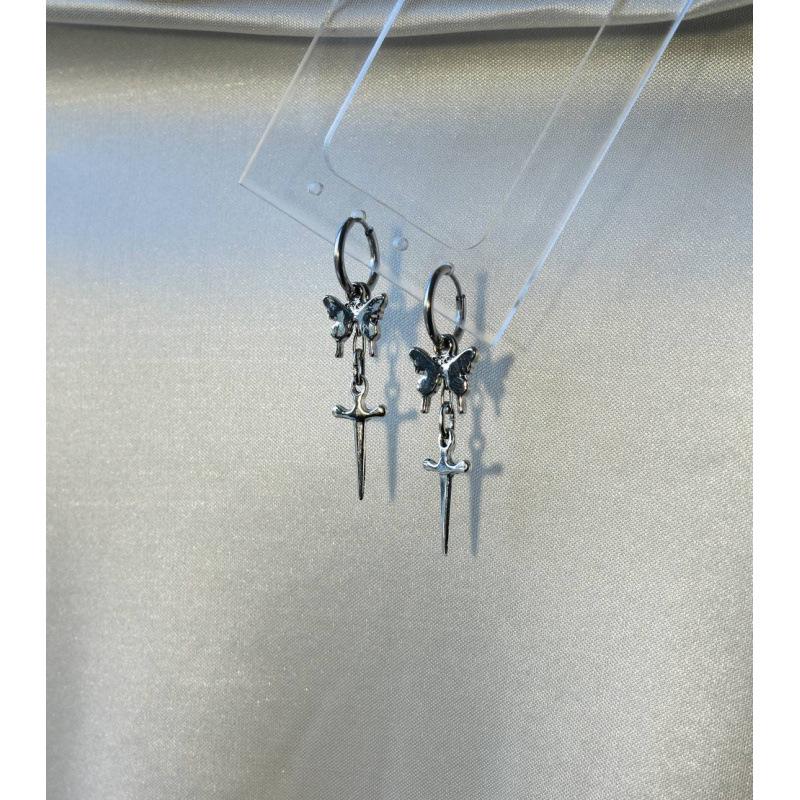 Gothic Butterfly Dagger Earrings