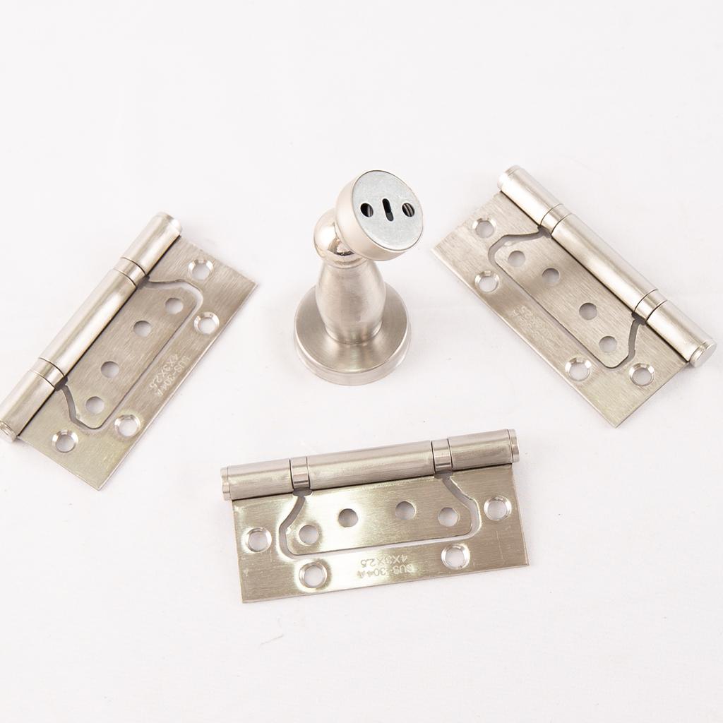 3 pieces black 304 stainless steel door with silent hinges, specifications 4*3*2.5 hinge