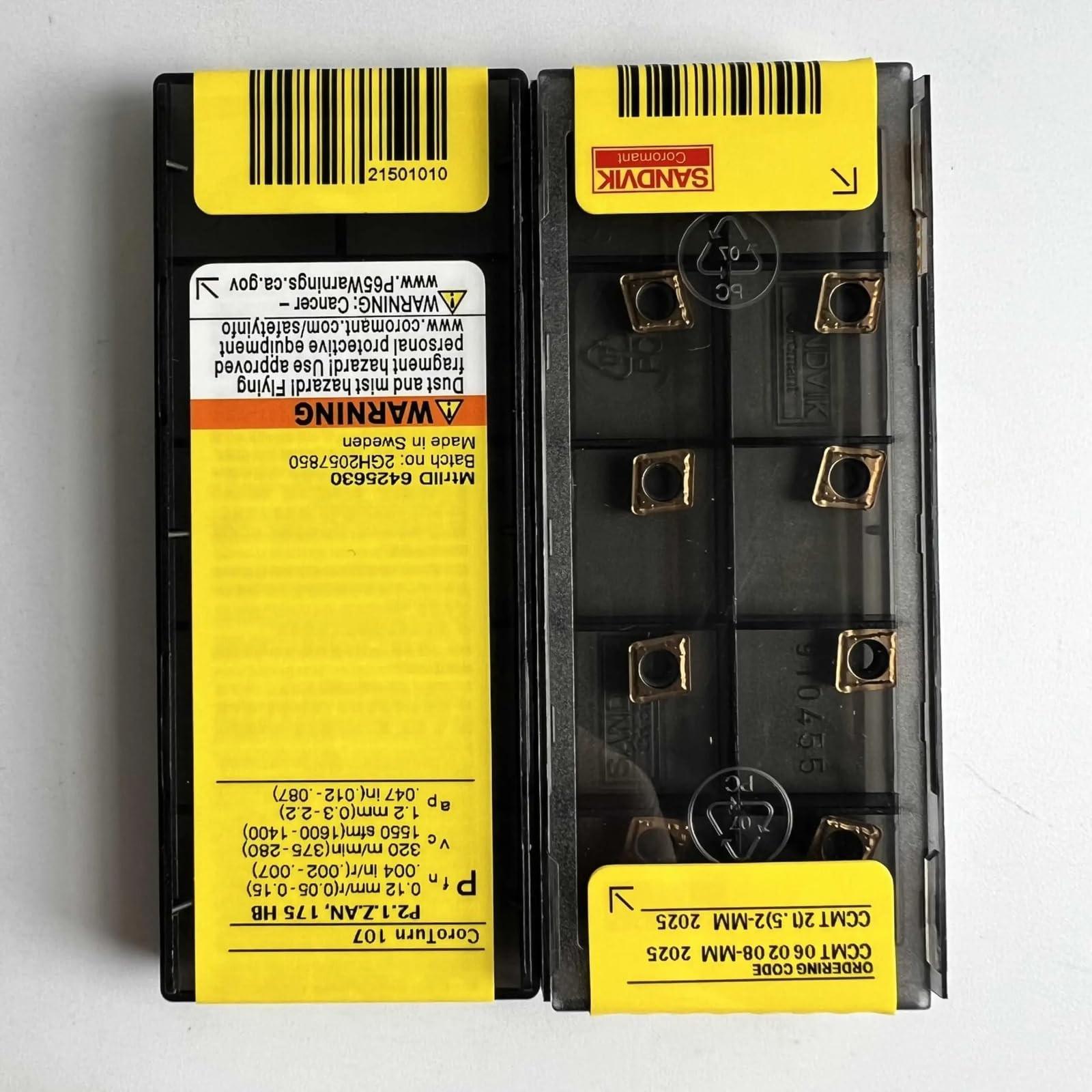 

Original Sandvik / CCMT060208-MM 2025 / CNC lathe carbide blade 10 PCS