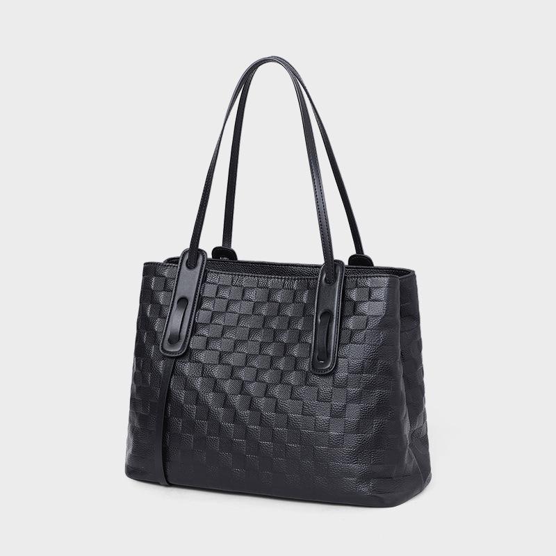 2026 Women's Genuine Leather Tote Bag - Trendy, Large Capacity, Handheld & Shoulder, Fashionable Commute Accessory