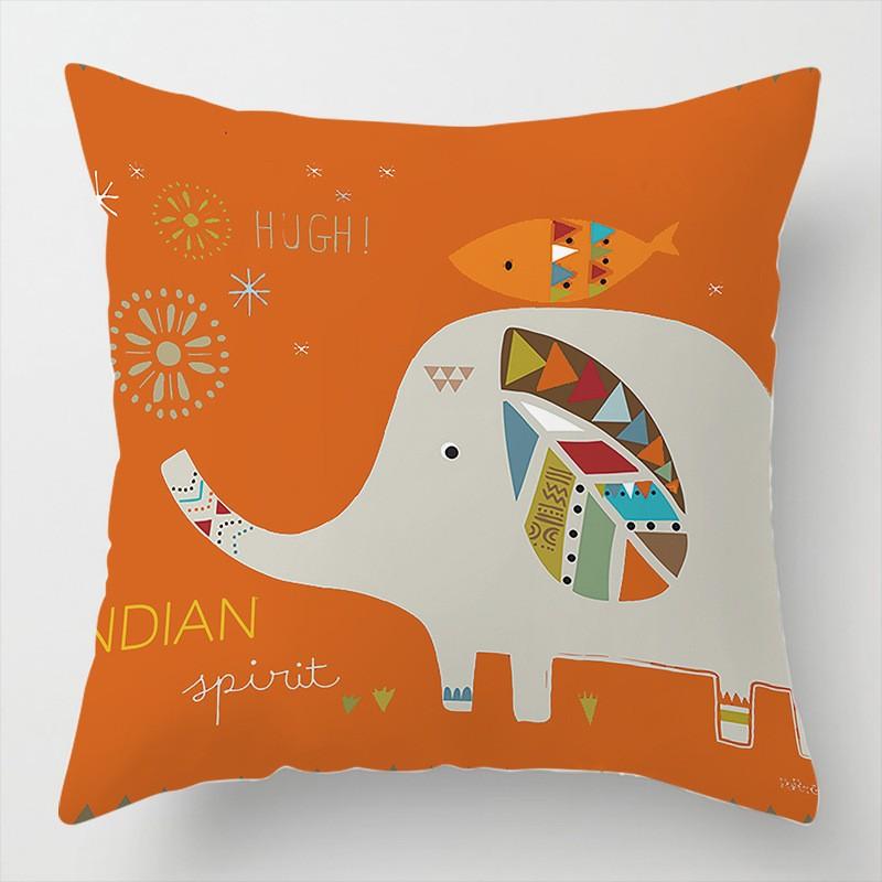 Cartoon Gift Pillow Sofa Bay Window Linen Cushion Cover