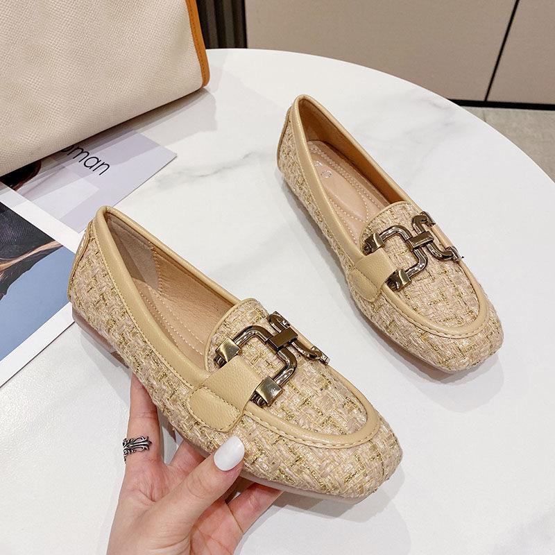 2025 Spring Autumn Shoes Women Flats Soft Fashion Brand Ladies Single Shoes Beige Black Blue Big Size 42