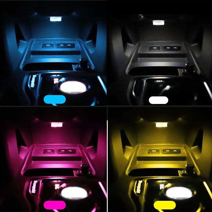 Mini Car LED Touch Switch Light Auto Wireless Ambient Lamp Portable Night Reading Light Car Roof Bulb Car Interior Light 1/2Pcs