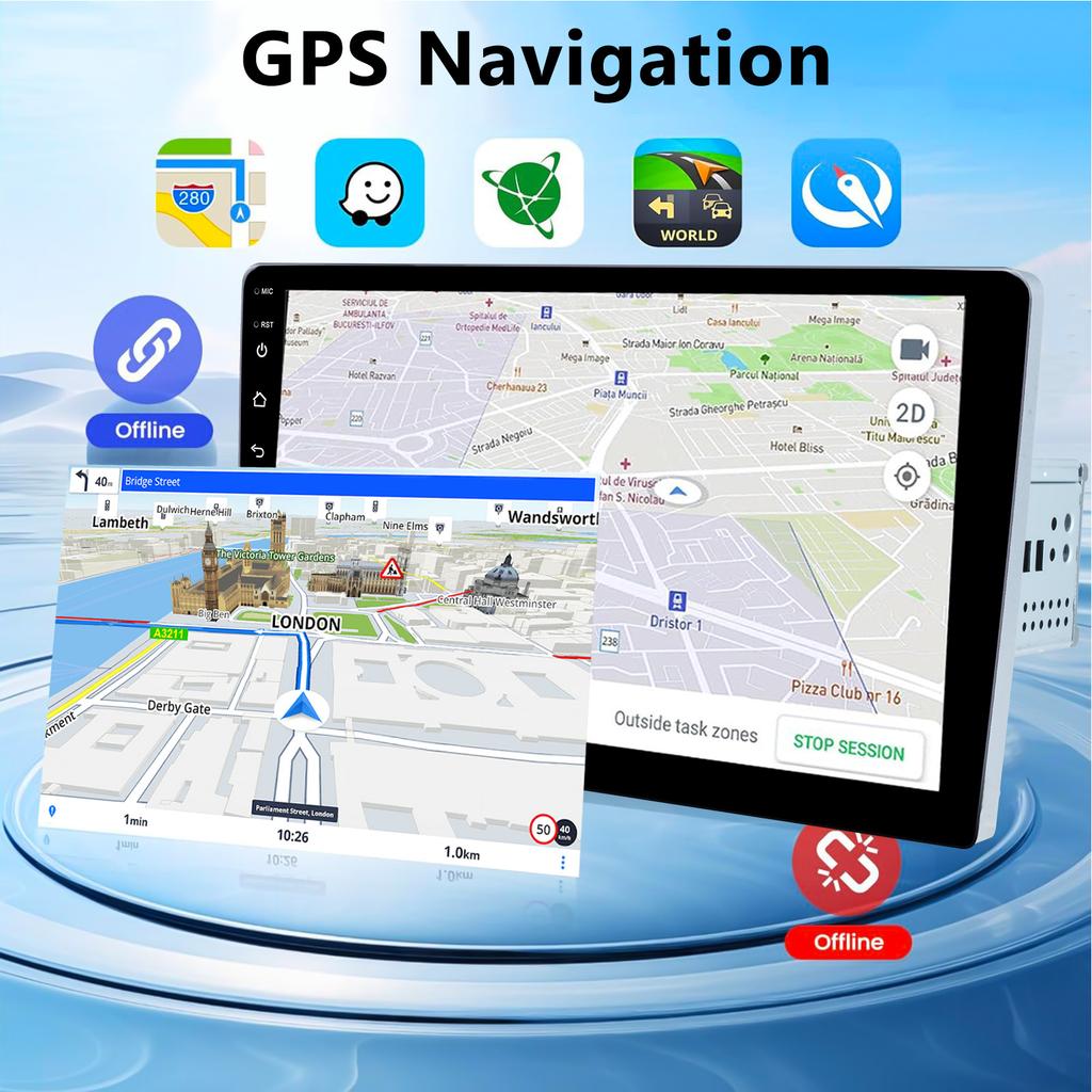 Android 13 Car Radio Autoradio 1 Din 9"/10" Universal WIFI Carplay GPS Car Audio Multimedia Player DSP For Hyundai Nissan Kia