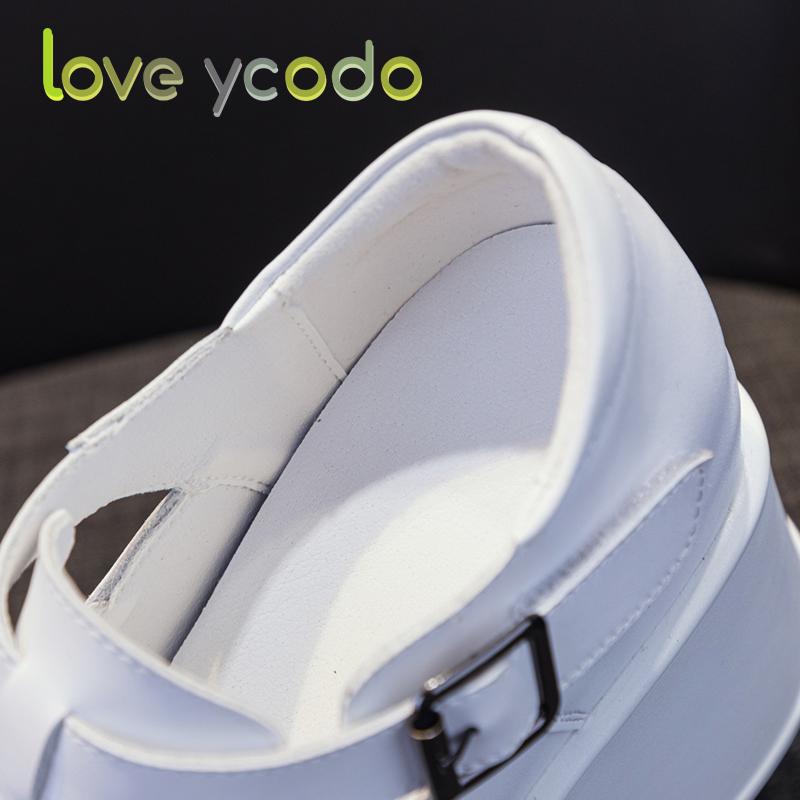 love ycodo Επώνυμα γυναικεία και φοιτητικά καλοκαιρινά σανδάλια από φυσικό δέρμα με χοντρές σόλες