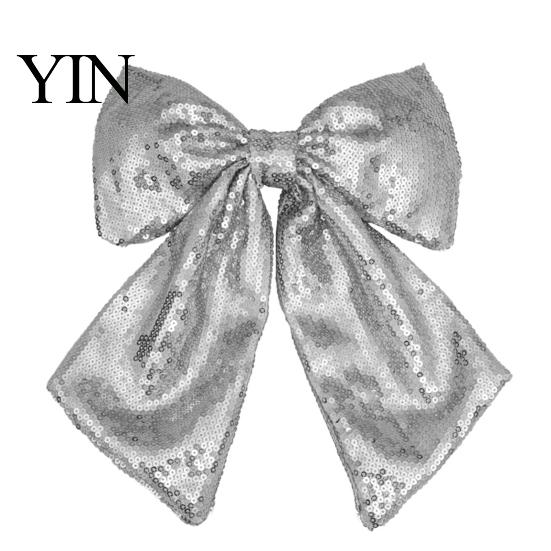 Exaggerated Size Bows for Event Themes Christmas Large Bow Pendant with Sequin, Multi-Layered Glitter Elegant Birthday Party Backdrops Ornament,