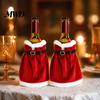 Xmas Drink Ornament Christmas Wine Bottle Cover, Velvet Santa Suit Sleeve, Plush Holiday Decoration Cover for Xmas, New Year, Dinner Table Decor Gift