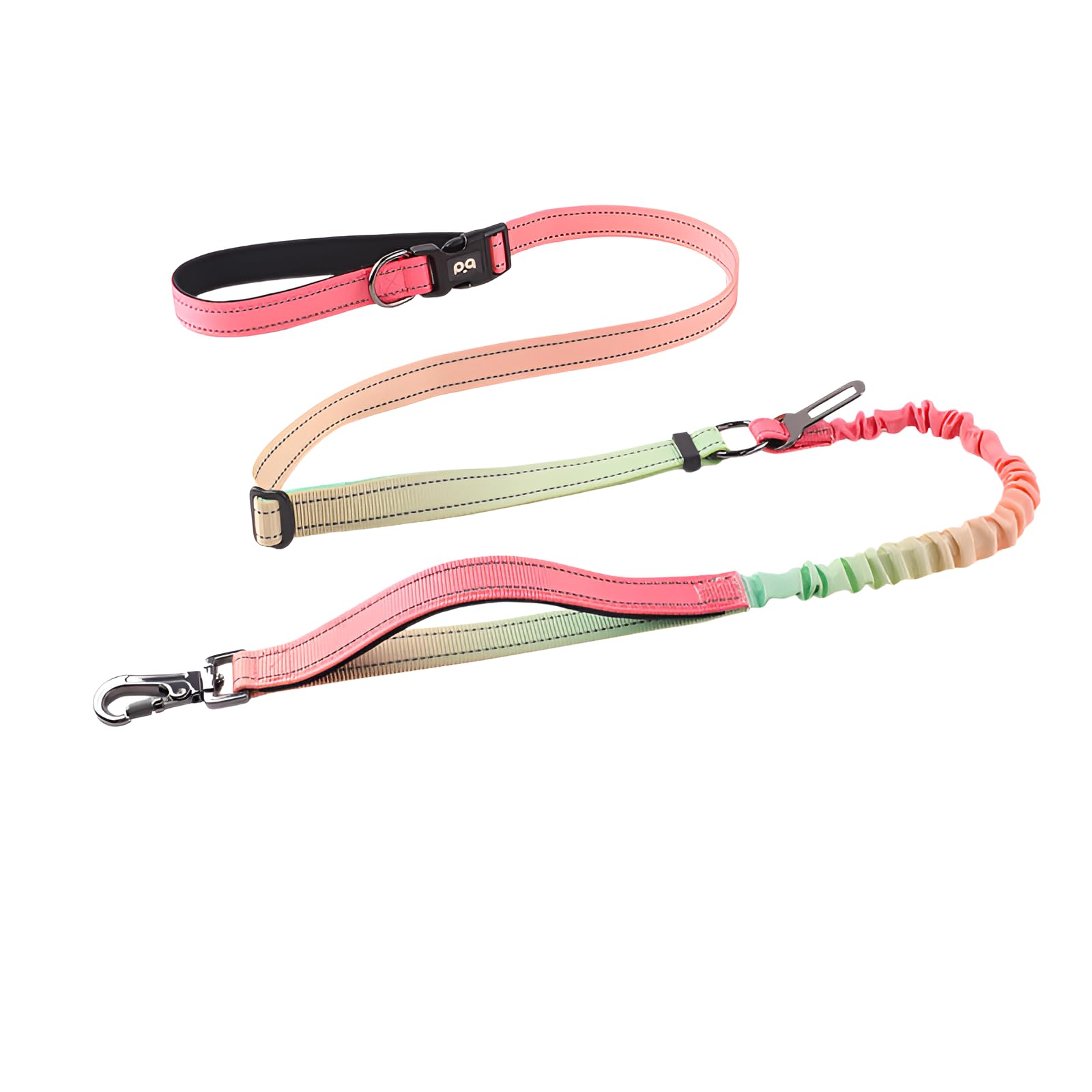 

GIIPET Поводок для собаки регулируемый 30 см эластичная лента на плечо для средних и крупных светоотражающий для ночных тренировок и прогулок розовый - поводок, длина 145-195 см,