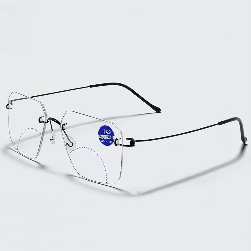 

Безободковые бифокальные очки для чтения для близоркости и дальнозоркости, очки для мужчин и женщин, ультралегкие очки с защитой от синего света +350