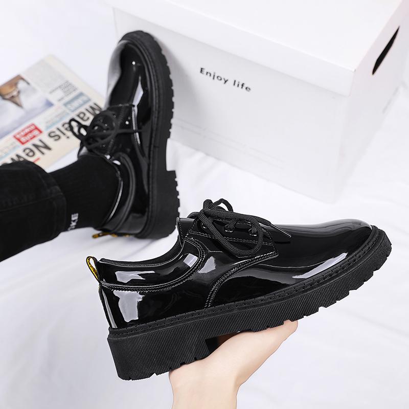 Spring Autumn New Designer Men's Dress Shoes Fashion Business Formal Bright Face Patent Leather Black Derby Shoes for Men