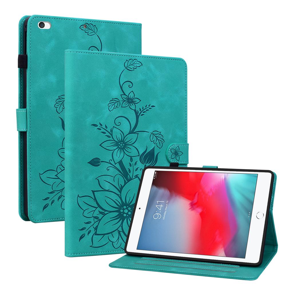 עבור אפל אייפד מיני (2019) (ידוע גם כ-iPad mini 5, iPad mini (דור 5)).כיסוי טאבלט מעור PU בעיצוב פרחוני מעודן