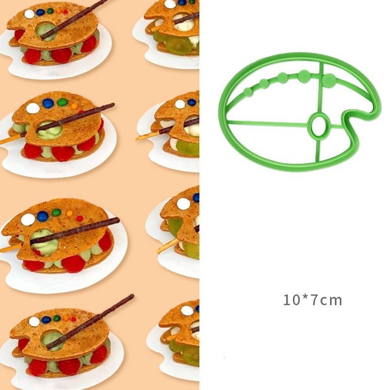 Color Palette Shape Cookie Cutter Cartoon Frosting Cookie Stamps Cutters Biscuit Moulds Baking 3D Creative Grinding Tools