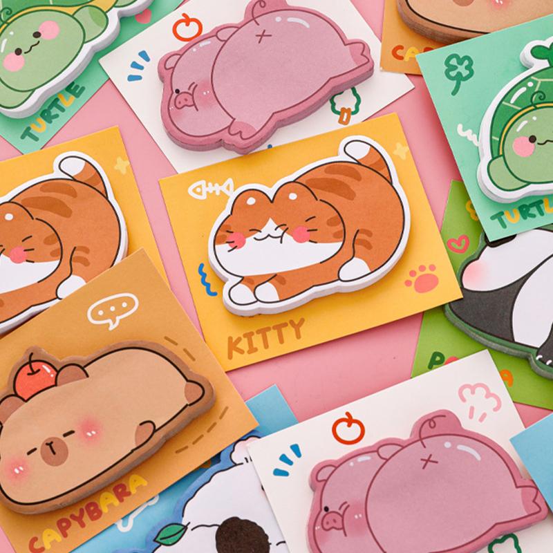 30Sheets Cute Cartoon Animal Sticky Notes Kawaii Student Sticky Note Creative N Times Stationery Label Notepad School Supplies