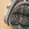 Daiso Checkered Fur Point Foldable Earmuffs Grey