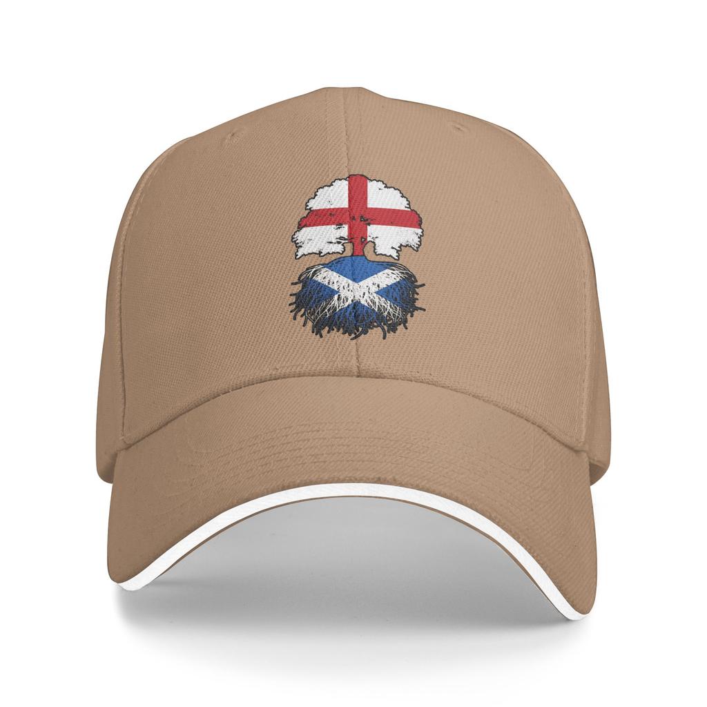 Scotland Scottish English England Tree Roots Flag Baseball Cap Men Adult Trucker Hat Summer Casual Running Hippie Snapback Cap