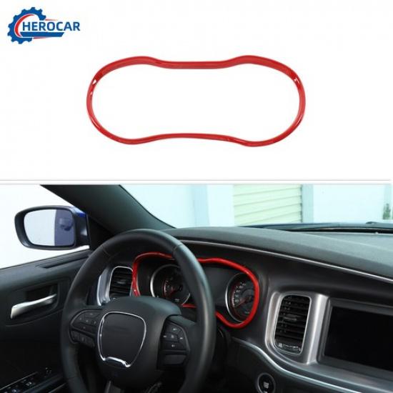 

Interior Red Dashboard trument Box Panel Cover Ring for 2015-24 Dodge Charger