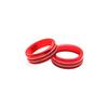 2Pcs Aluminum Red Air Condition Knob Audio Volume Control Button Circle Decoration Trim Ring Cover For Ford Mustang 2015-2020