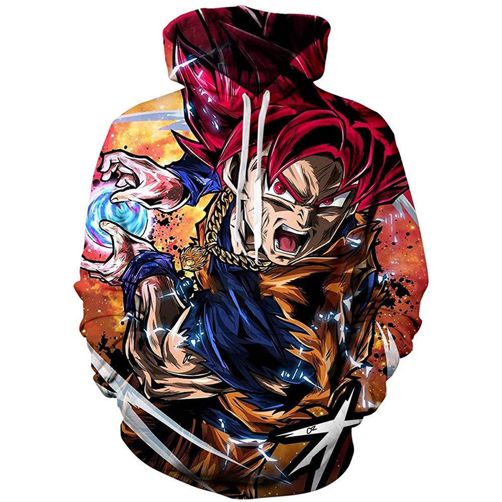 Spring And Autumn Casual Animation Sweater Dragon Ball 3D Digital Printing Hooded Pullover Sweater