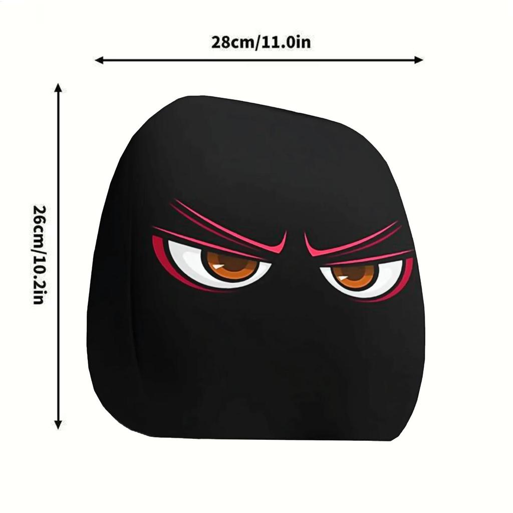 Car Headrest Covers 2 Pieces Dirt-Proof Covers With Big Eyes Design Elastic Protector For Automotive SUV Truck Vehicle Interior