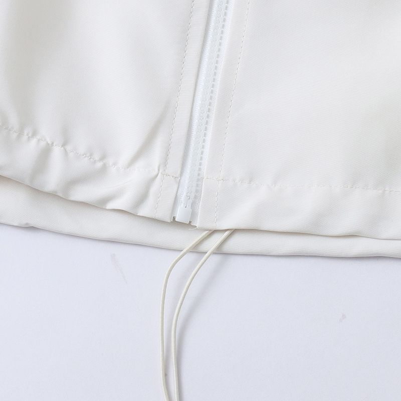 Foreign Trade European and American Single Women Short Outerwear 2025 Spring New Stand Collar Color Matching Loose Fashion Casual Top