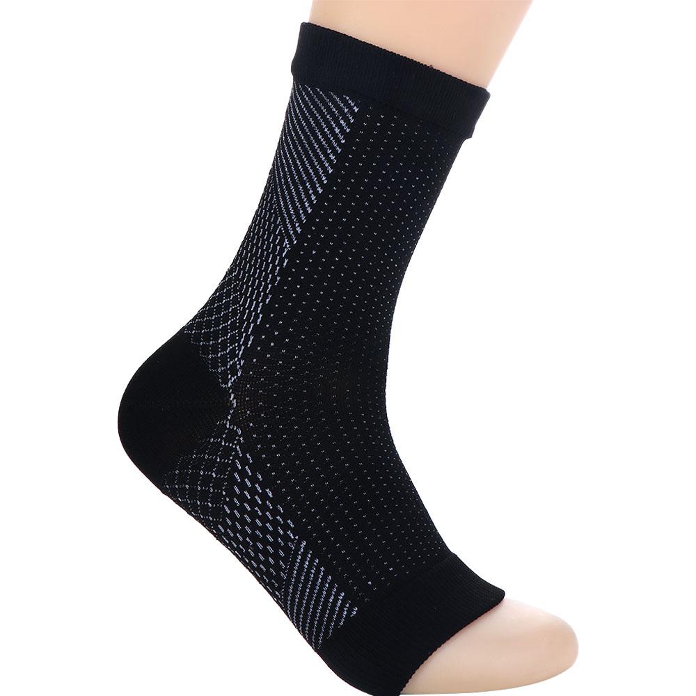 

Brace Guard Recovery Socks Compression Sock Nylon Protective Socks Tight Casual Socks Elastic Bandage Sleeve Foot Sleeves M чорний білий колір