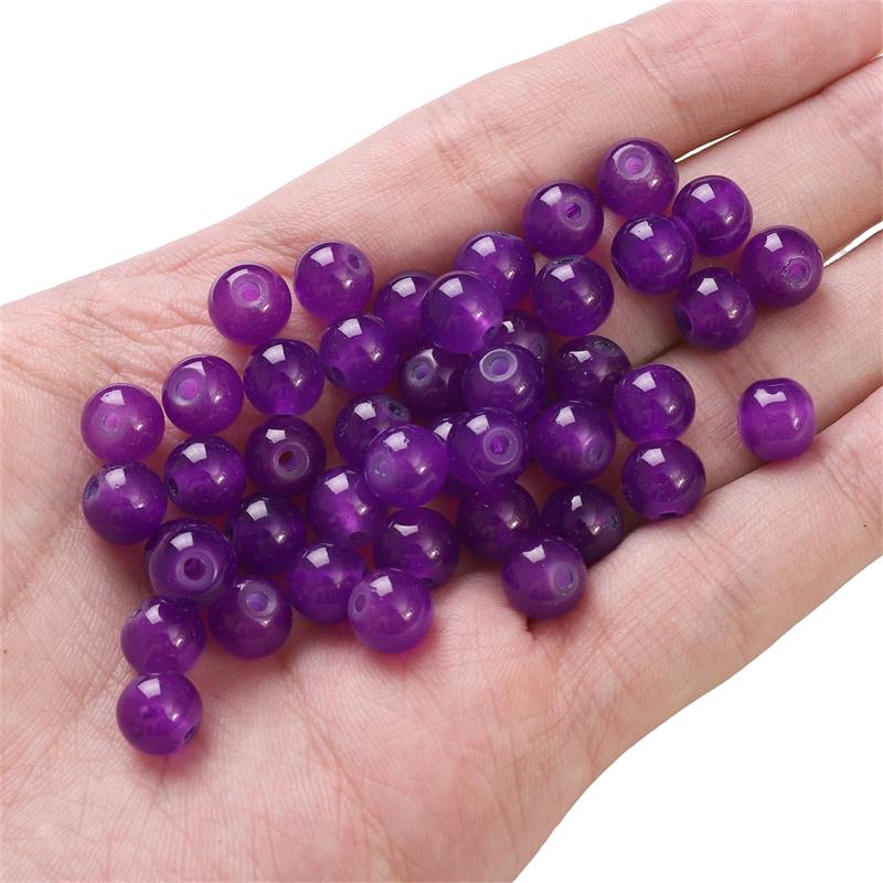50-135 szt. Kryształowych szklanych koralików, galaretkowych, jednolitych kolorowych, imitujących kamień jadeitu, luźne koraliki dystansowe do wyrobu biżuterii