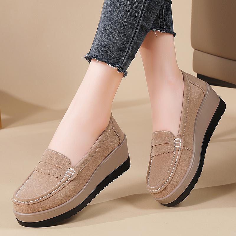 Dámské platformové mokasíny Lady Creepers Boty Silná podrážka Ležérní nazouvací Zvýšení výšky Nízké boty