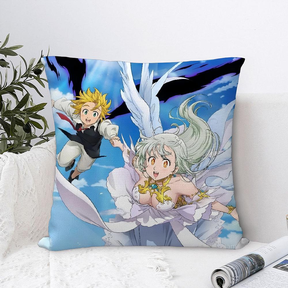 Anime 7 D-Deadly S-Sins Pillow Case Sofa Decorative Home Double-sided Print Plush Square Throw Pillow Covers Cushion Decor Cover
