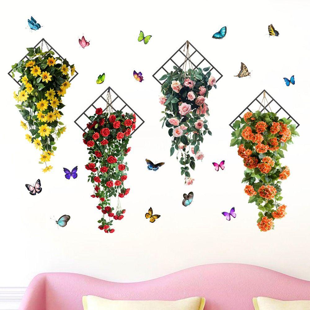 Multicolor Mural Art 3D Design Beautifual Decals Removable Wall Decorative Sticker  Entrance Hall