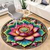1pc Lotus Mandala Chair Carpet for Office, Round Non Slip Durable Large Size Office Carpet, Suitable for Office