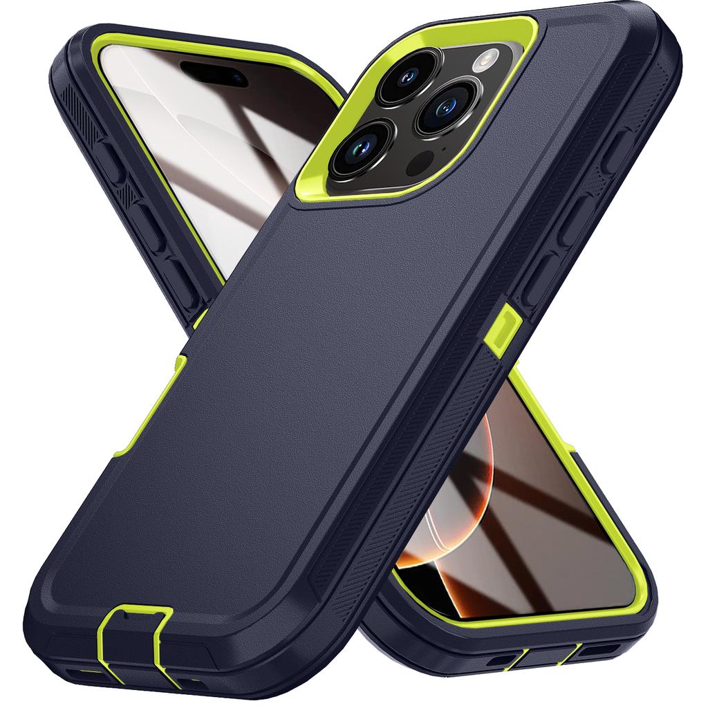 Shockproof Defender Armor Phone Case for iPhone 17 Air 13 12 14 15 16 Pro Max Plus Camera Protection Shockproof Kickstand Cover