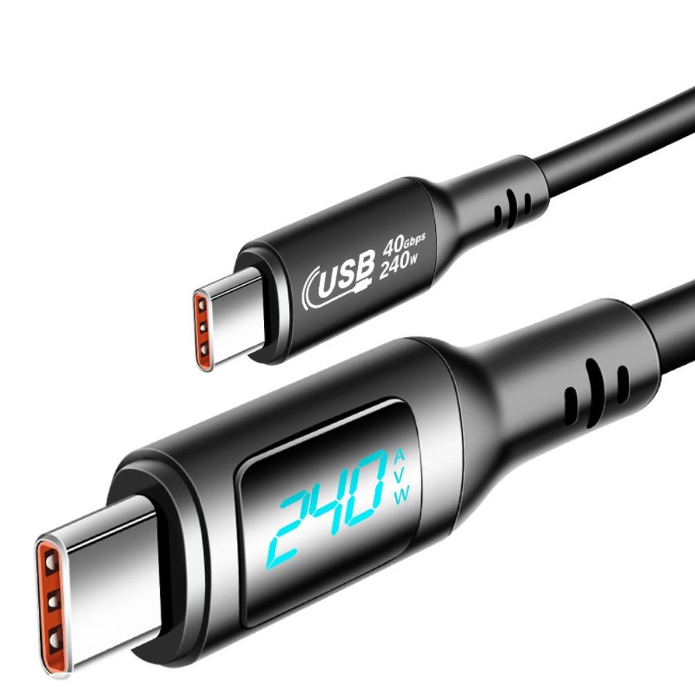 40Gbps Power Meter Digital Display Type-C Line Fashion USB-C Charging Cable  Laptop