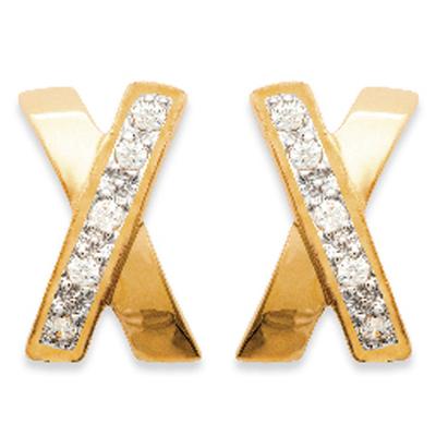 [B9410] - Creolen Vergoldet 'Glamour' Weißgold - 14x9 mm