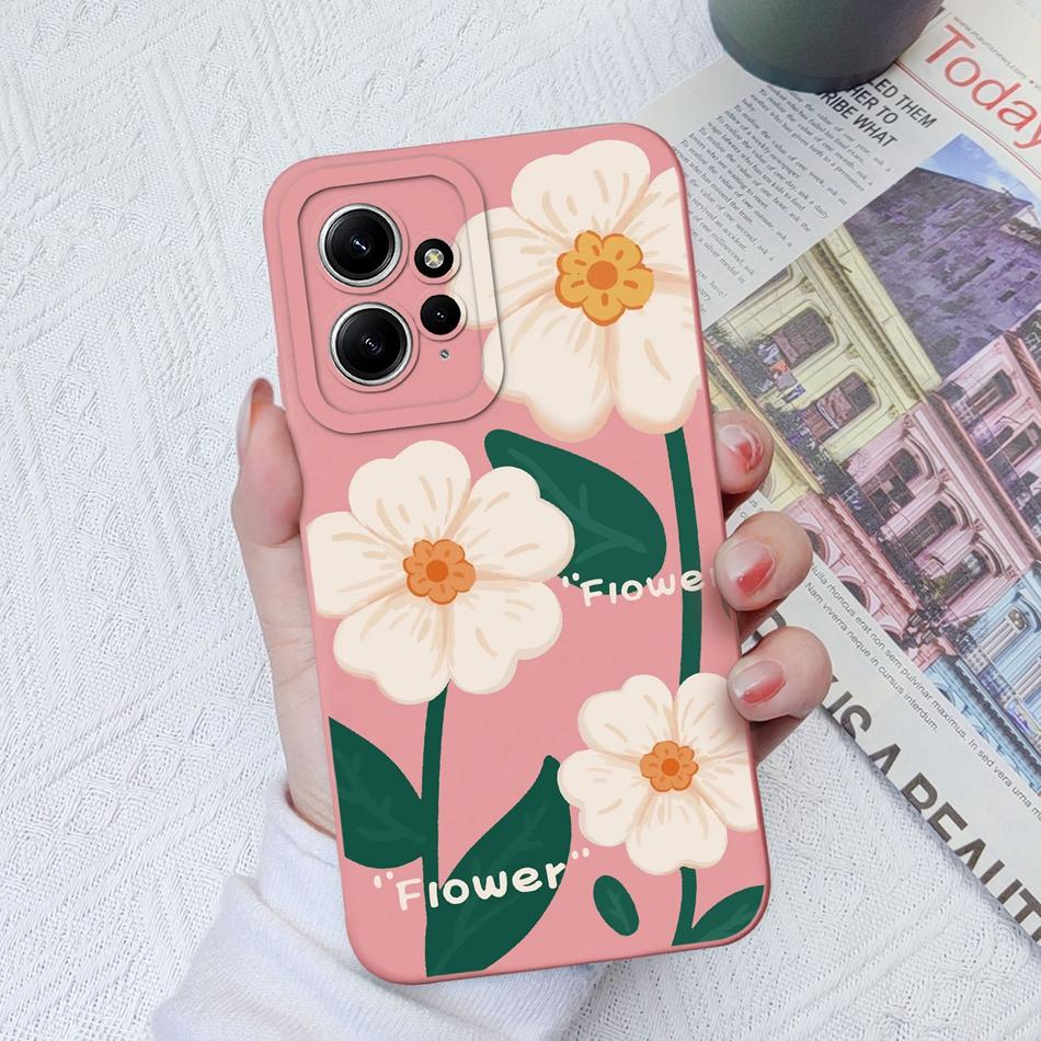 Cases For Xiaomi Redmi Note 12 12S 4G 5G Cute Patterned Liquid Silicone Anti Knock Back Cover For Redmi Note 12 S Funda Bumper