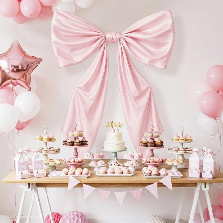 Large Decorative Bowknot Centerpieces Easy Hanging Design Ornament Soft Polyester Fabric Accessory For Indoor Outdoor