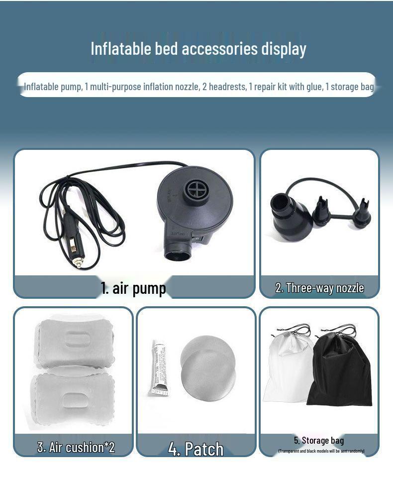 Inflatable Car Back Seat Mattress - Folding Travel Bed for Sedan