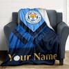 Name Custom Leicester City FC Print Flannel Blanket High Quality Warm Comfortable Cover for All Seasons Perfect for Gifts Home Decor