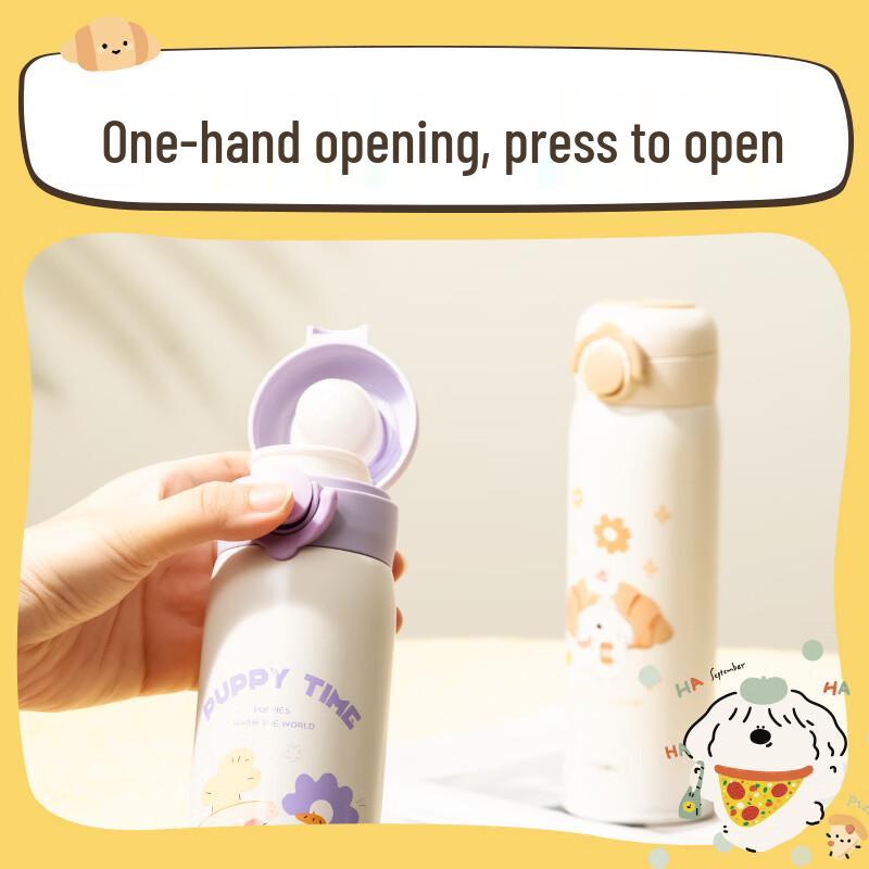Deli LL621 500mL Insulated Water Bottle with Pop-Up Lid