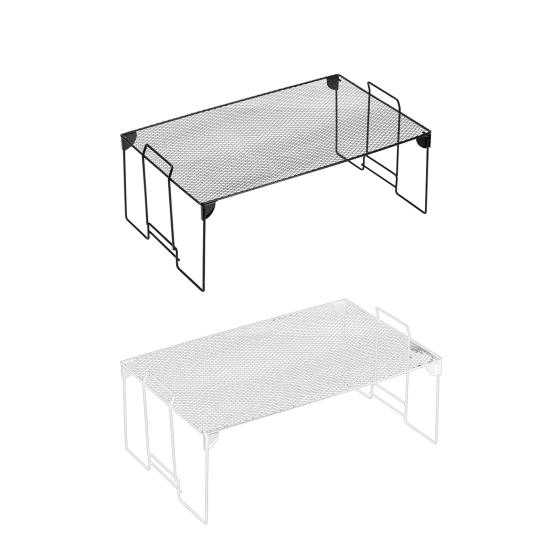 Counter Shelf Foldable Strong Bearing Space Saving Stable Non-slip Handle Multipurpose Iron Fine Mesh Counter Organizer Kitchen Supplies
