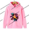 Pink Star Print Children's Hoodie for Boys and Girls - Long-Sleeved and Warm