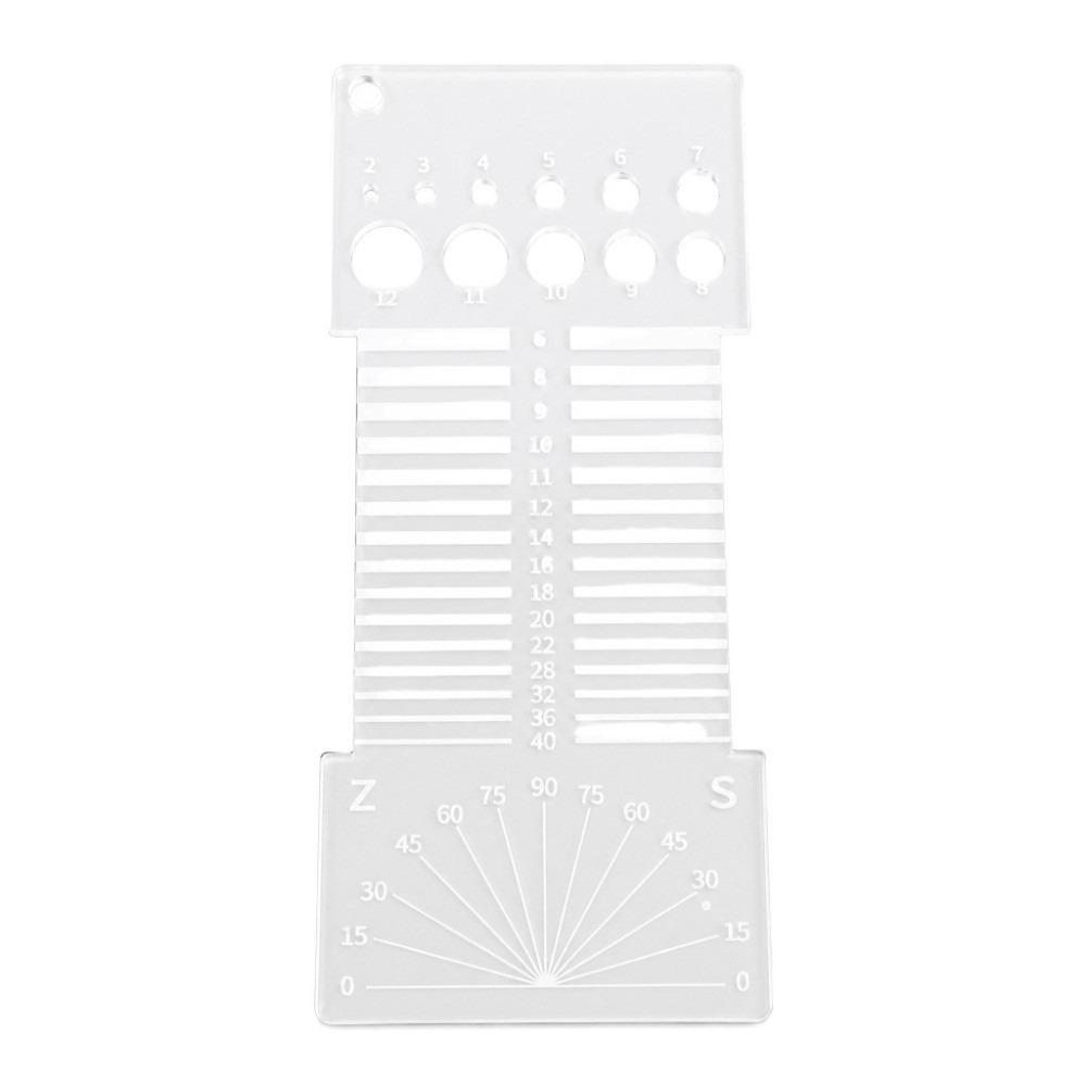 2pcs Multifunctional Design Yarn Gauge Tool Acrylic Material Spinning Control Card  For Spinners